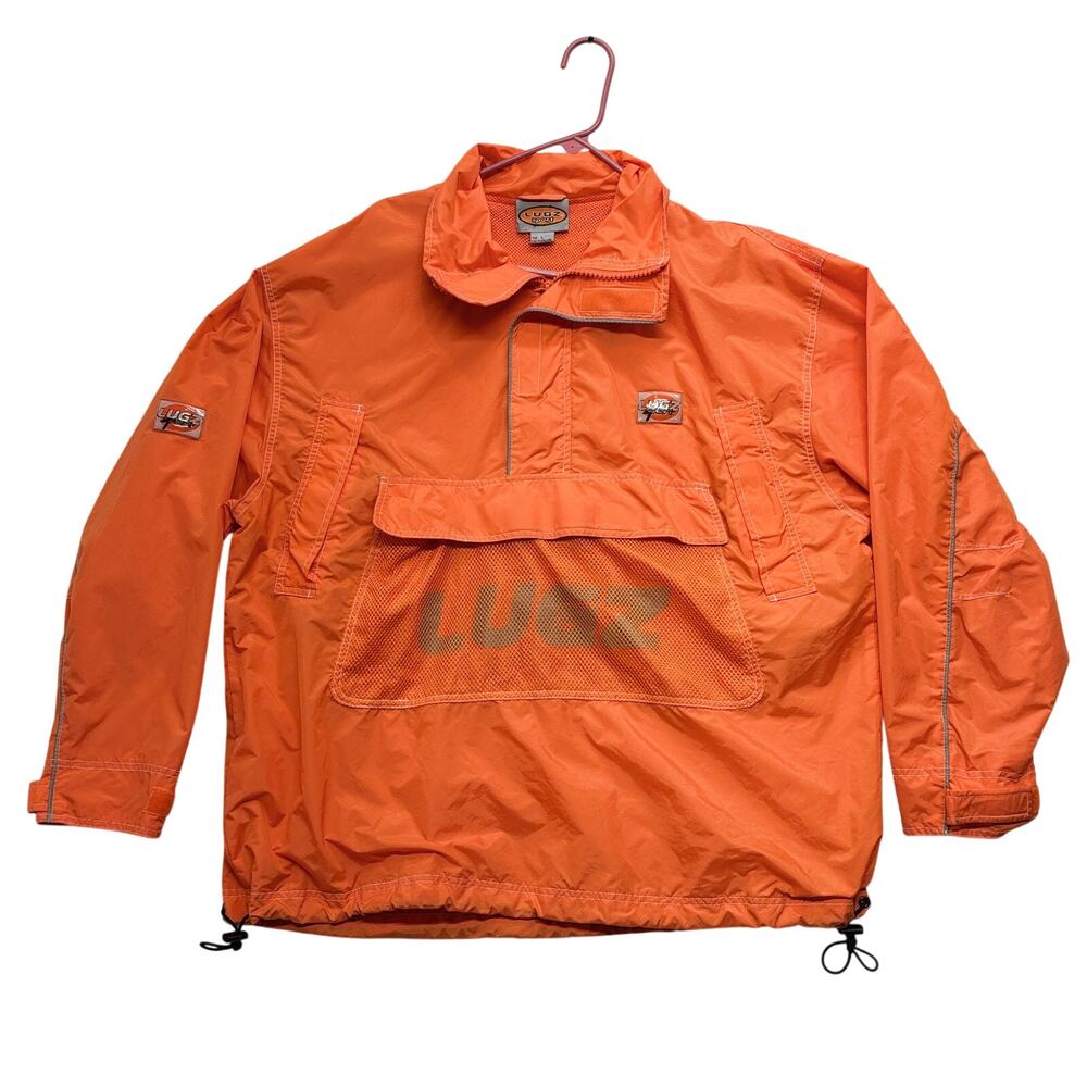 Vintage 90s Lugz Sport Jacket Large Windbreaker Kangaroo Reflective Mesh Hip Hop